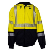 NSA Hybrid Lined Zip Front Hoodie Class 3 in Hi-Vis Yellow and Navy